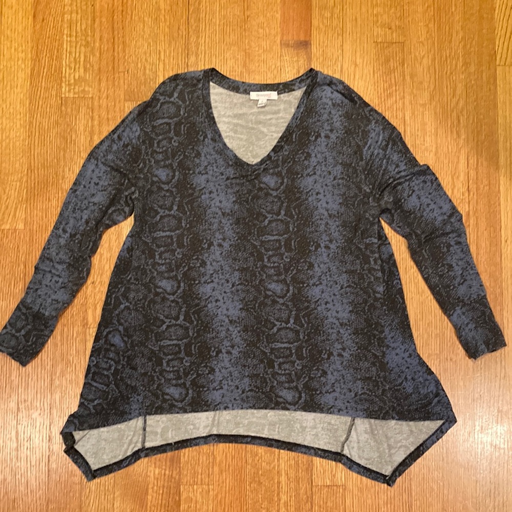 Skinny Girl  Blue and Black Top Size Small - Picture 9 of 10